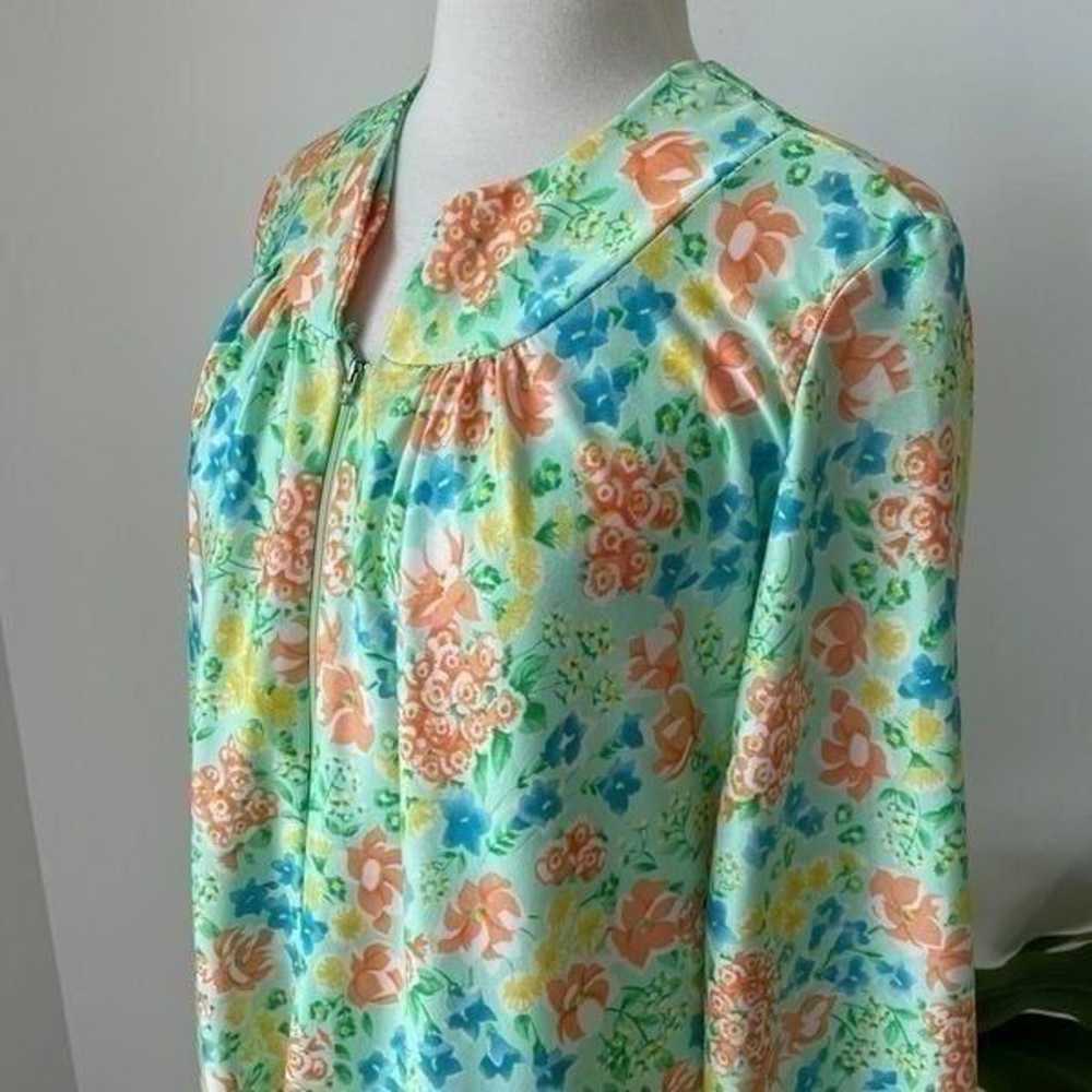 Vintage 70s 80s Nightgown House Dress Maxi Floral… - image 8