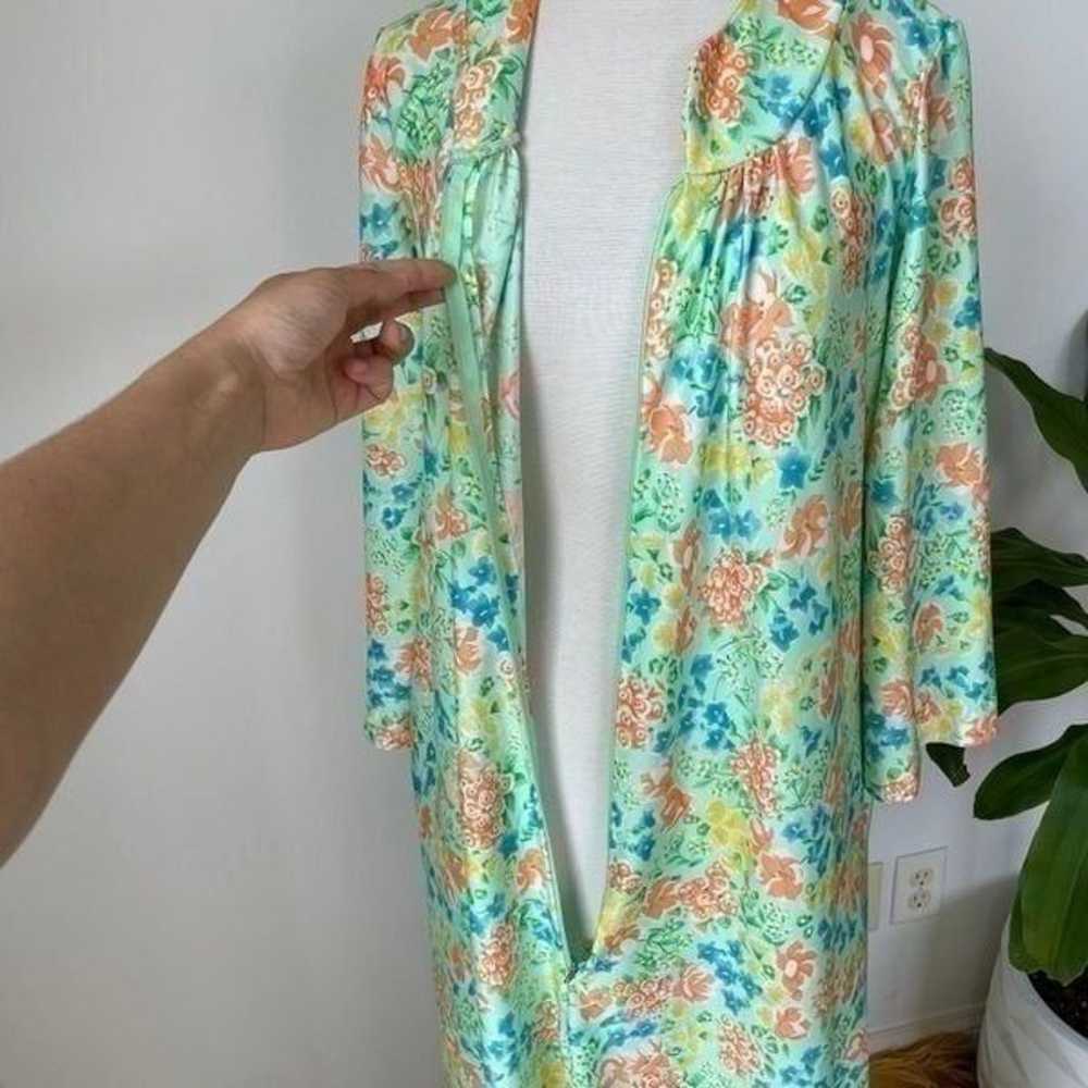 Vintage 70s 80s Nightgown House Dress Maxi Floral… - image 9