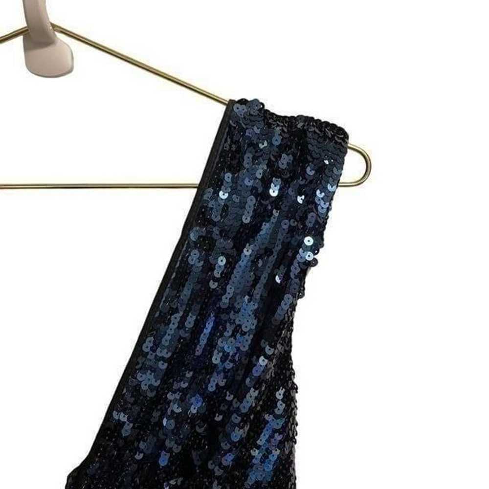 BCBG MAXAZRIA Blue Black Double V Sequin Holiday … - image 2