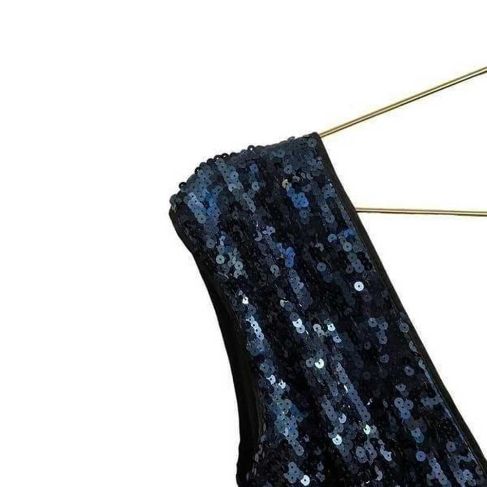 BCBG MAXAZRIA Blue Black Double V Sequin Holiday … - image 3