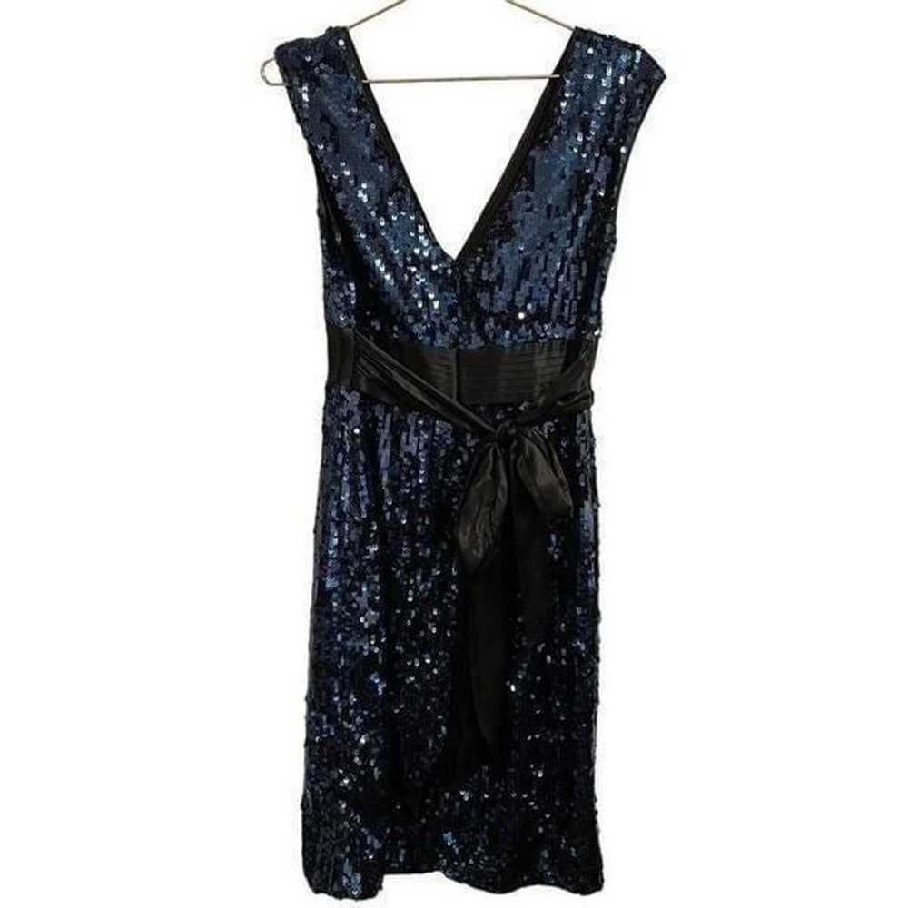 BCBG MAXAZRIA Blue Black Double V Sequin Holiday … - image 4