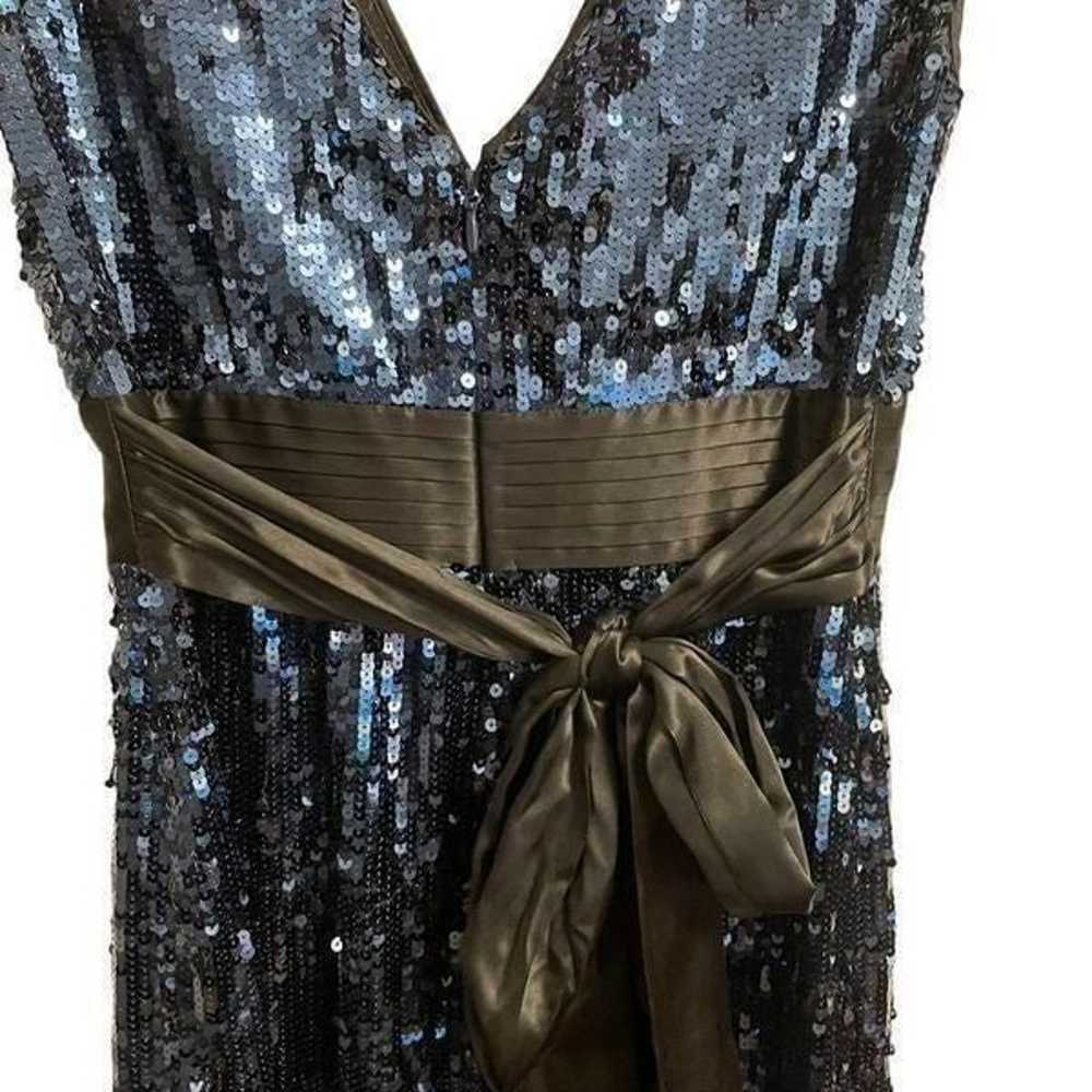 BCBG MAXAZRIA Blue Black Double V Sequin Holiday … - image 6