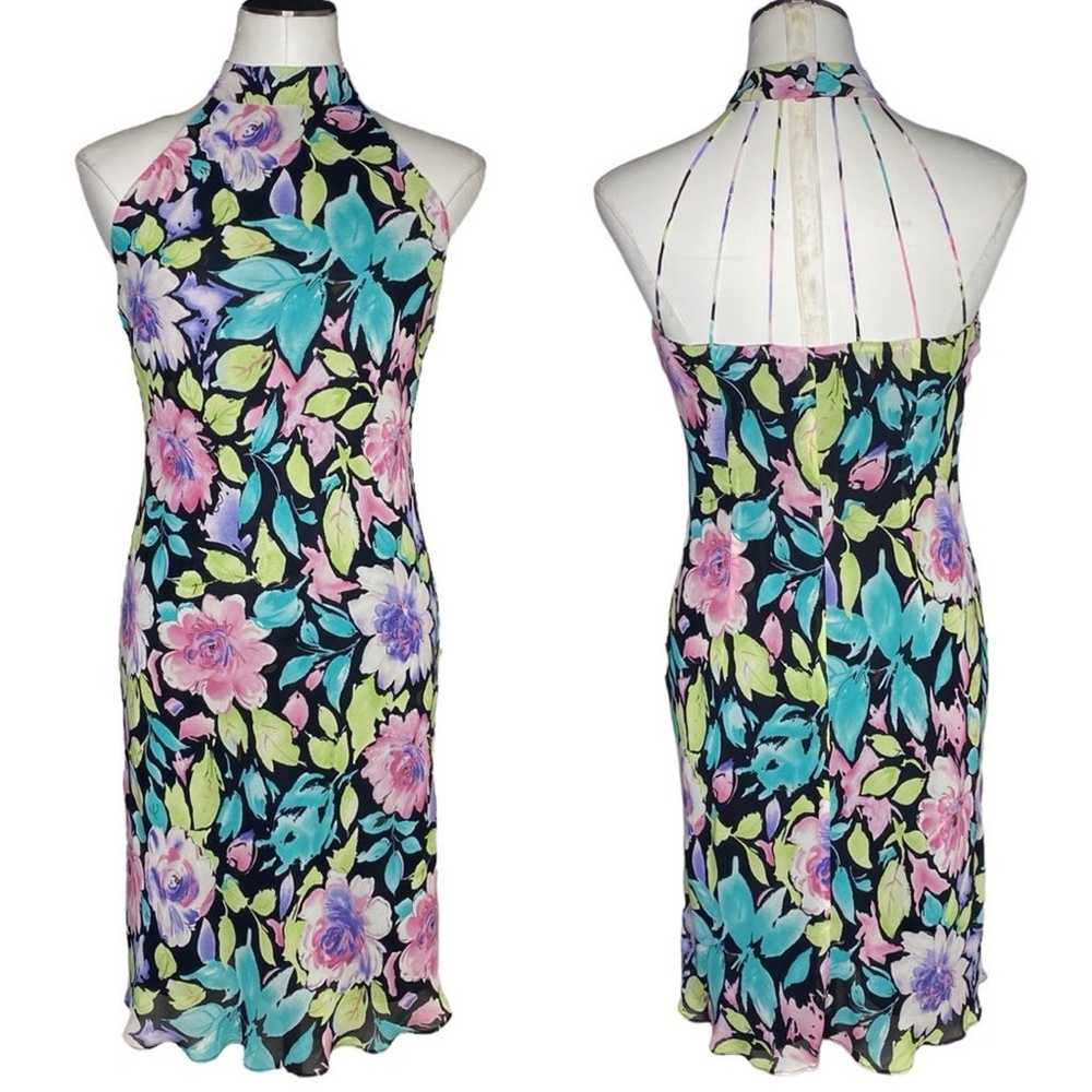 Evan Picone Floral Halter Midi Dress - image 10