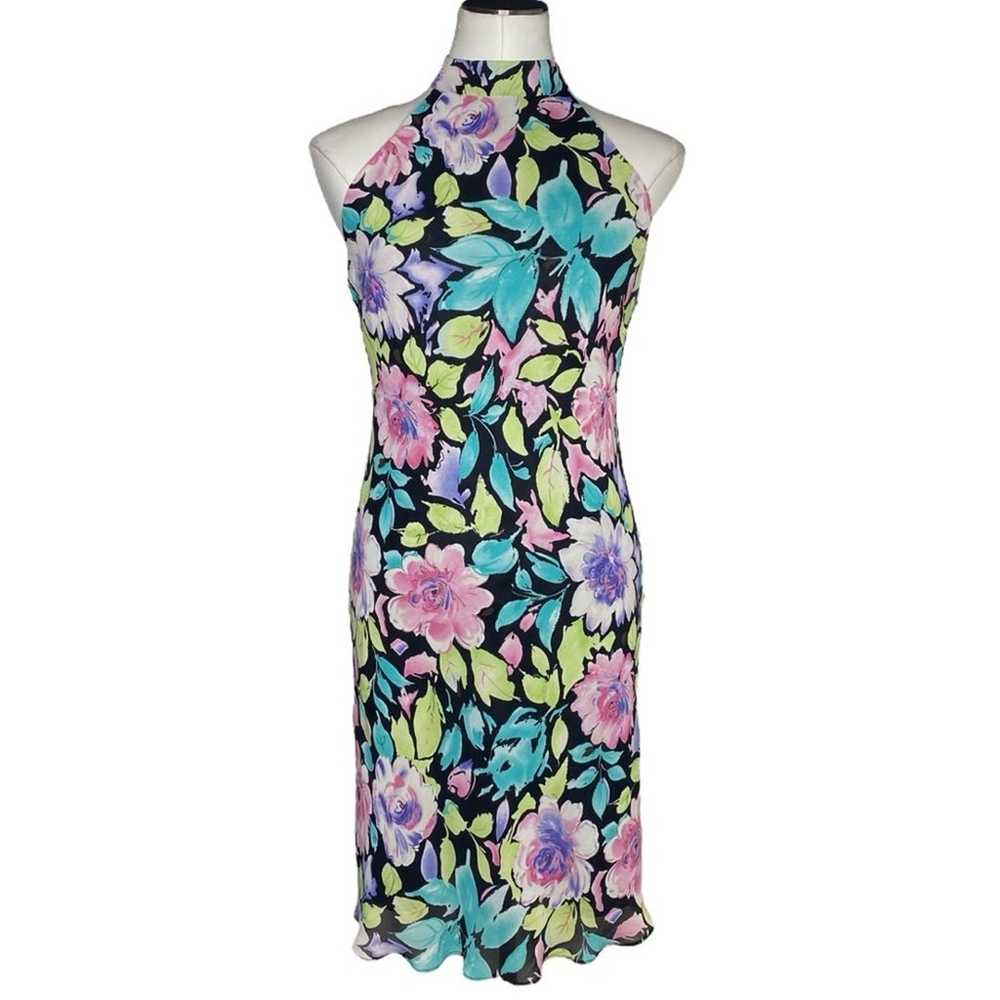 Evan Picone Floral Halter Midi Dress - image 2