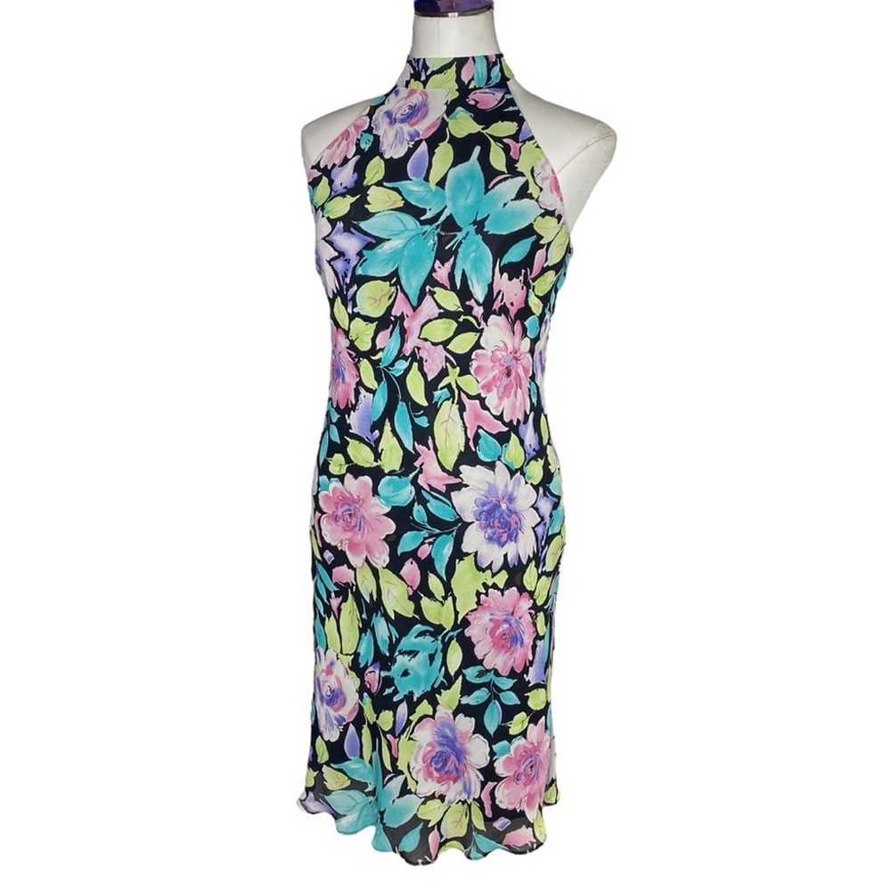 Evan Picone Floral Halter Midi Dress - image 4