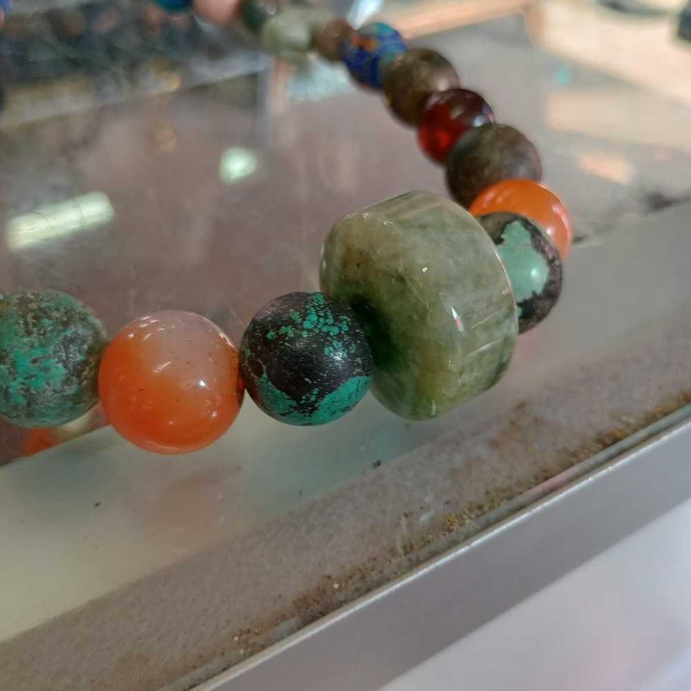 VINTAGE  JADE, AMBER, STONE  NECKLACE - image 6