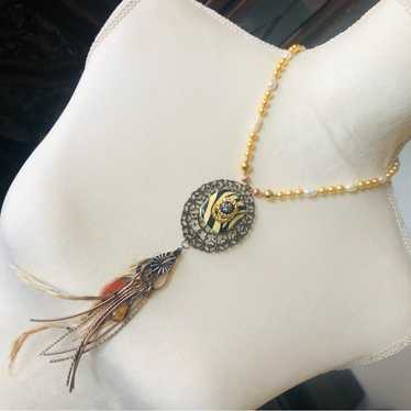 Handcrafted repurpose freshwater pearl feather cl… - image 1