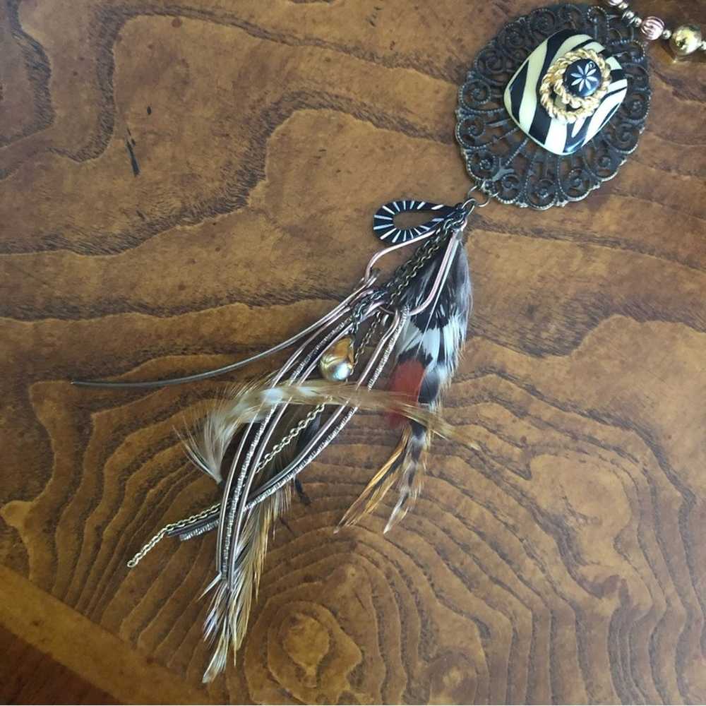 Handcrafted repurpose freshwater pearl feather cl… - image 9