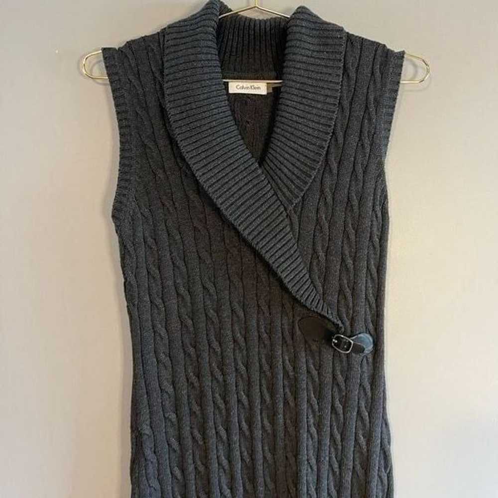 Calvin Klein Sleeveless Sweater Dress in Dark Gra… - image 6