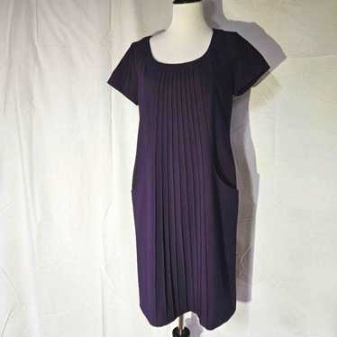 Eliza J New York Eggplant Purple Pleats & Pockets… - image 1