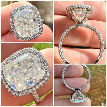 Huge!! 7.15ctw solid 10k white gold moissanite rin