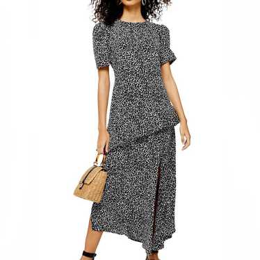 NEW TOPSHOP ANIMAL PRINT RUFFLE MAXI DRESS