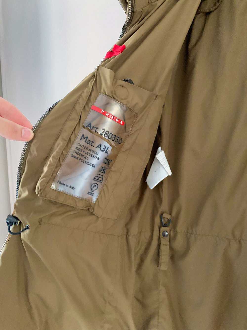 Prada Prada womens vintage khaki nylon puffer jac… - image 4