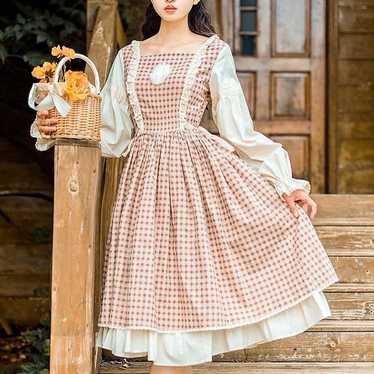 Cottagecore gingham peasant dress - image 1