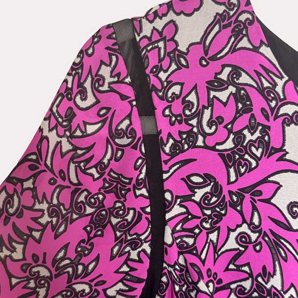 Milly Silk Dress Paisley Exposed Zipper Fuschia 8… - image 4