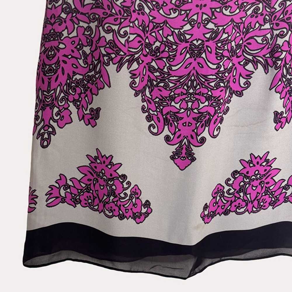 Milly Silk Dress Paisley Exposed Zipper Fuschia 8… - image 5