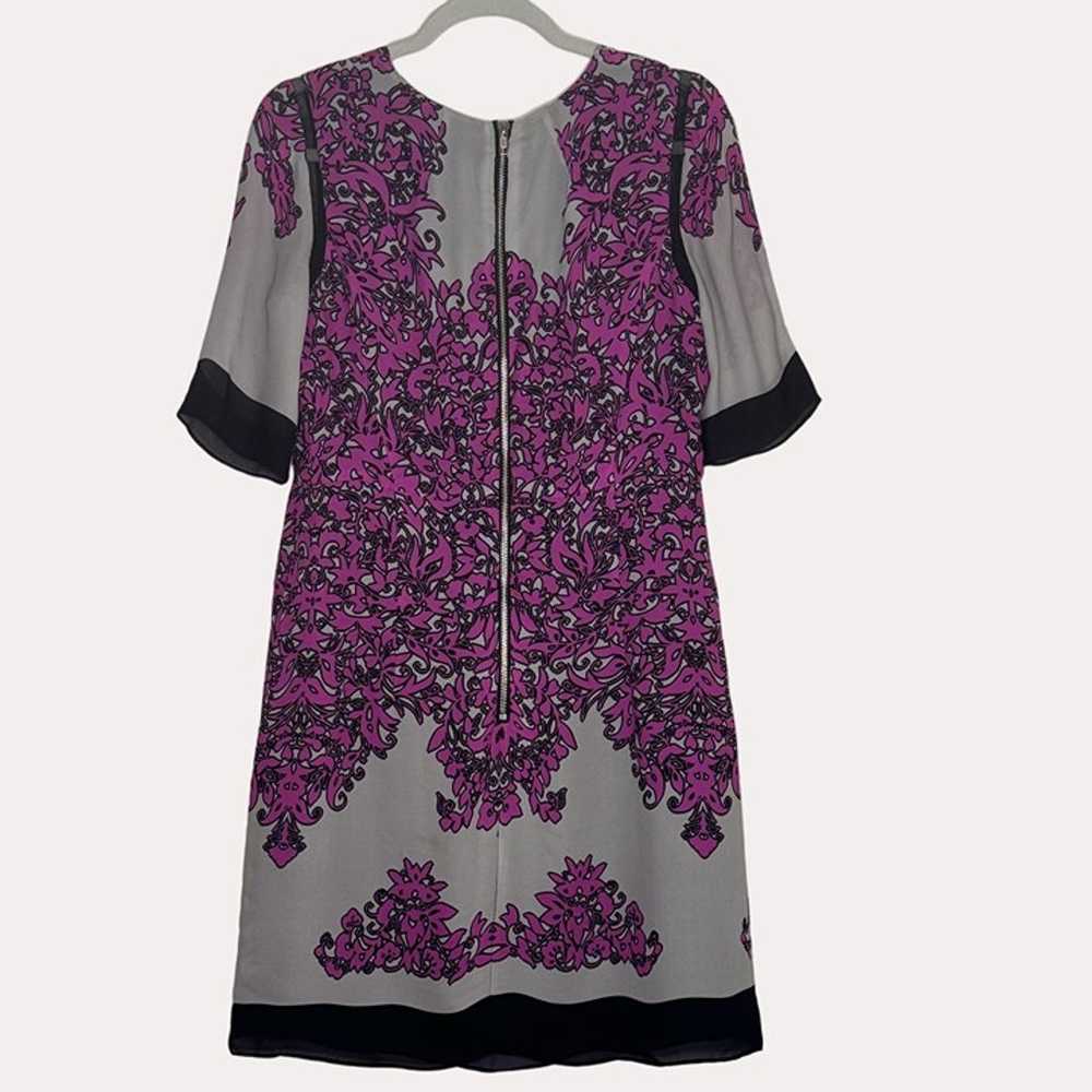 Milly Silk Dress Paisley Exposed Zipper Fuschia 8… - image 6