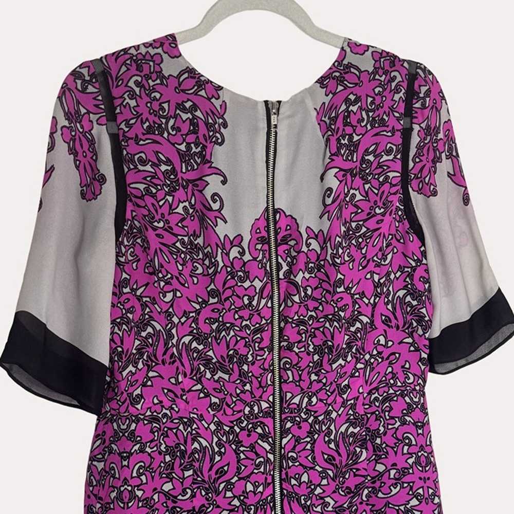 Milly Silk Dress Paisley Exposed Zipper Fuschia 8… - image 7