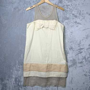 See by Chloe Dress Womens 8 Ivory Cotton Silk Shif