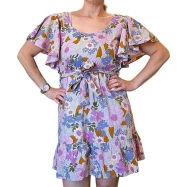 90s Y2K 6 8 Floral Summer Dress Belted Fit N Flare