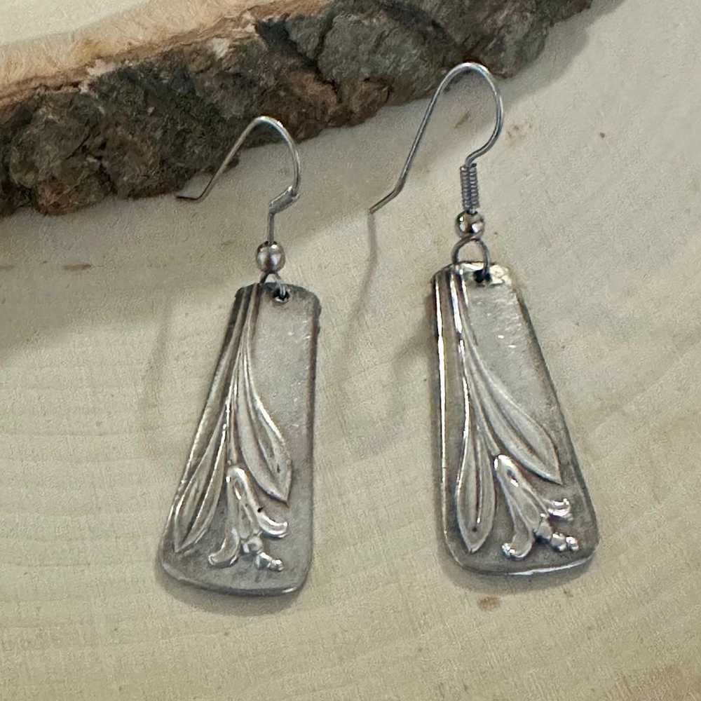 Silver spoon  Earrings - image 1