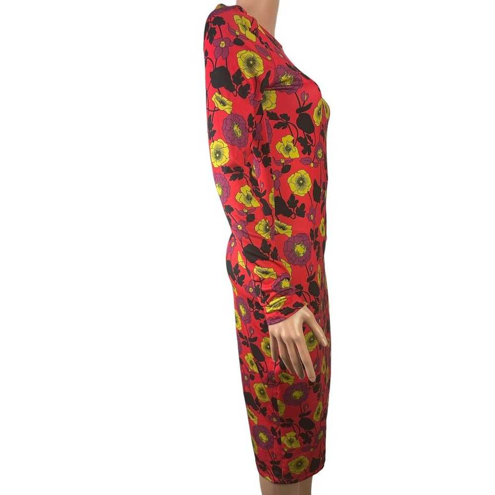 Zara Size Medium Dress Red Yellow Floral Print Bo… - image 2