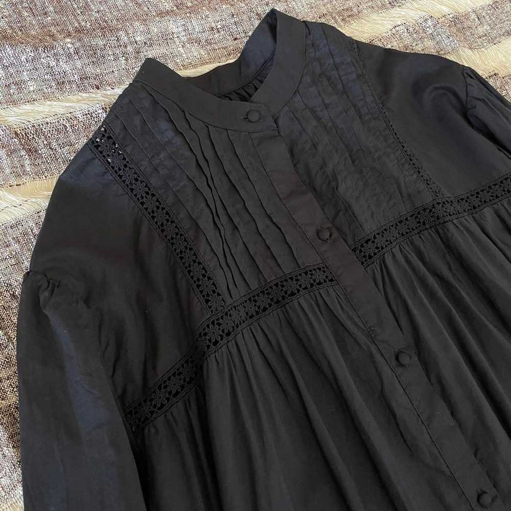 Rope Black Lace Band Collar Long Shirt One-piece … - image 4