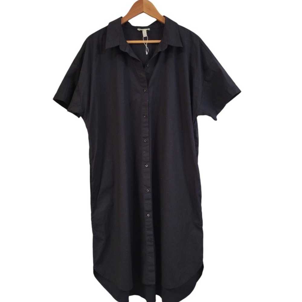 New Eileen Fisher Women's Black Organic Cotton Po… - image 3