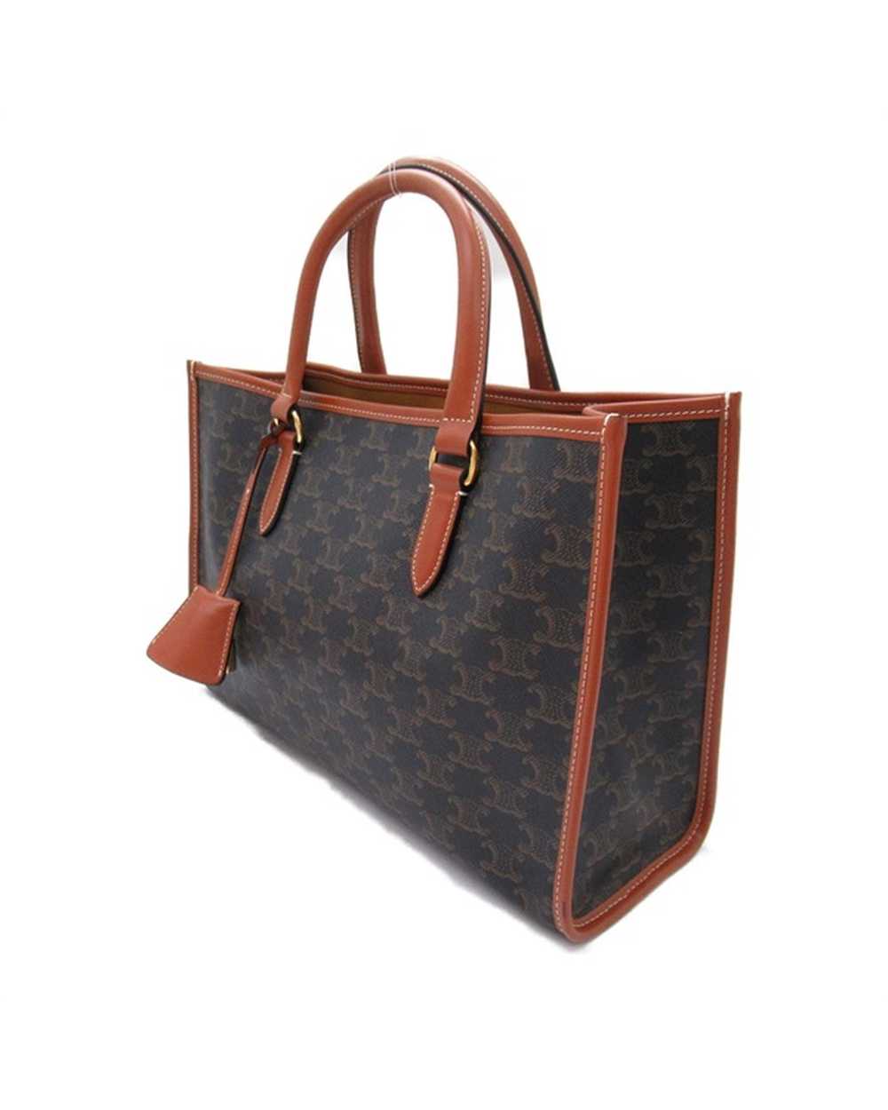 Pre Loved Celine  Triomphe Canvas Tote Bag Brown … - image 3