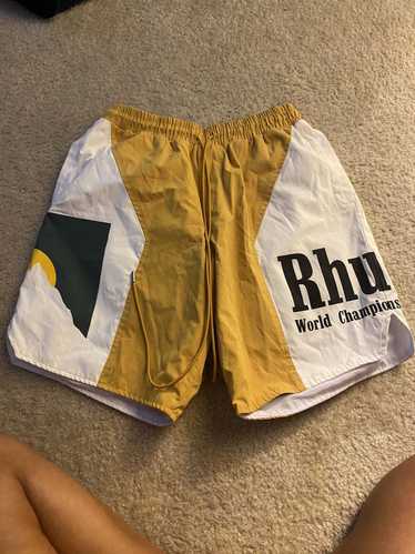 RHUDE 2024 Panel Logo Shorts World Championship Team/Yellow/ Size Medium