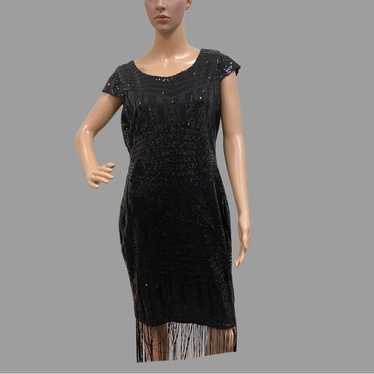 BLACK Flapper Dress XL