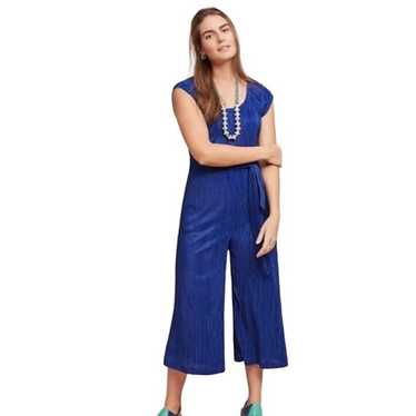 Anthropologie Maeve Sonata Pleated Jumpsuit Blue … - image 1