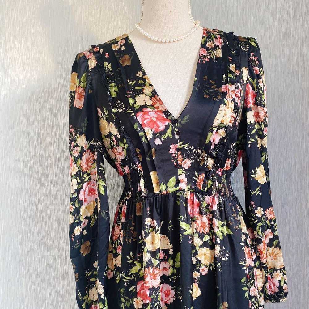 ZARA floral long one-piece dress, long-sleeved, a… - image 2