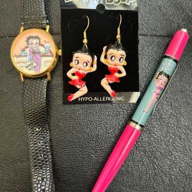 Betty Boop Lot-Earrings/Watch/Pen!!!-All Vintage! - image 1