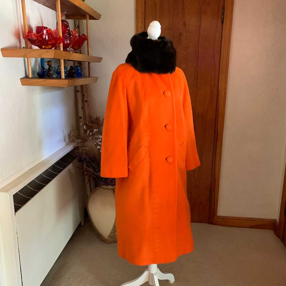 Vintage Lilli Ann Orange Mohair Wool Swing Coat 1… - image 1