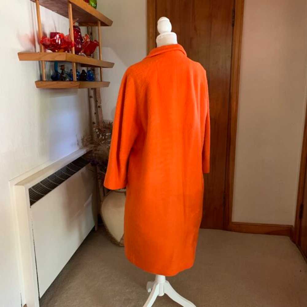 Vintage Lilli Ann Orange Mohair Wool Swing Coat 1… - image 5