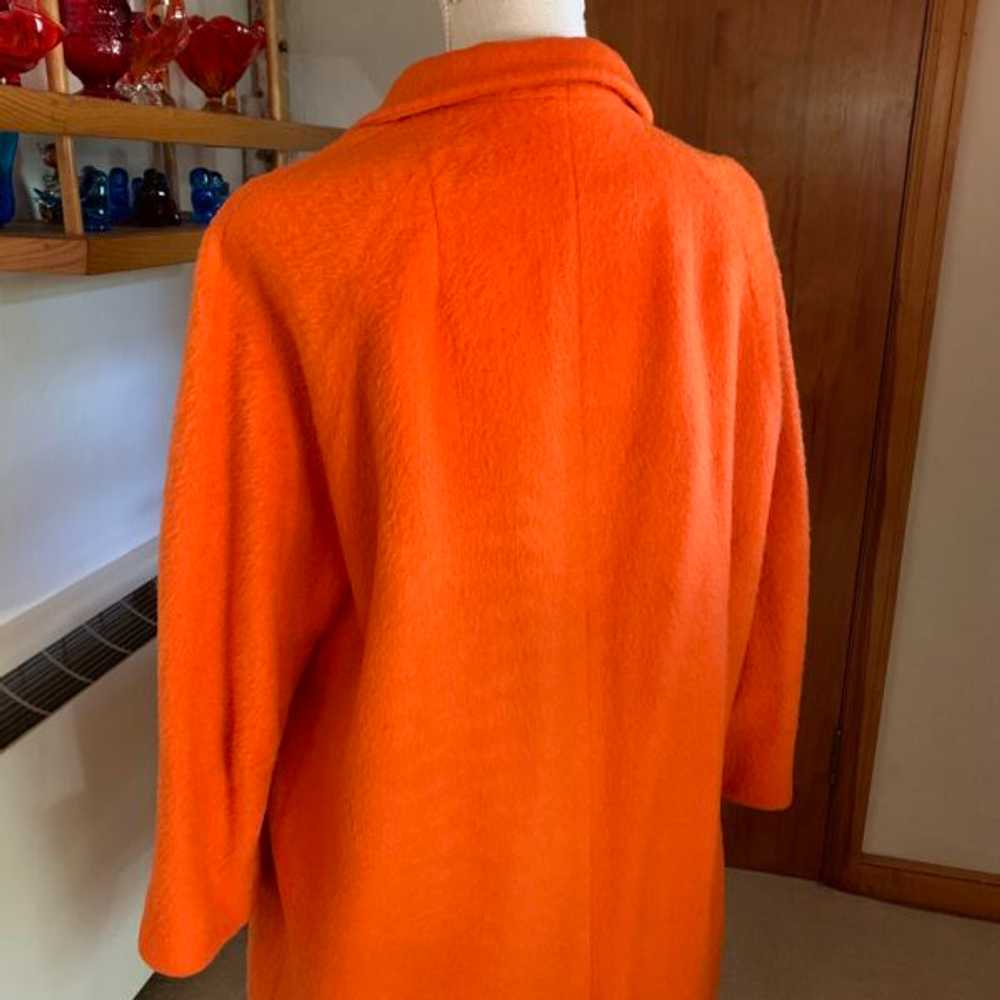 Vintage Lilli Ann Orange Mohair Wool Swing Coat 1… - image 7