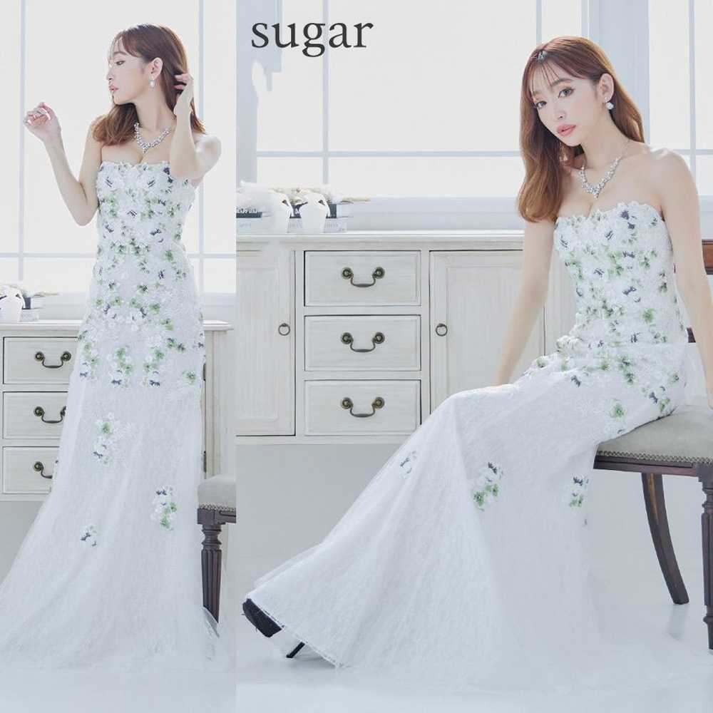 Lip line Flower Embroidery Tulle Lace Bare Long D… - image 1