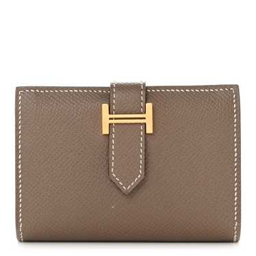 HERMES Epsom Bearn Card Holder Etoupe