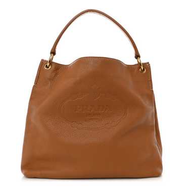 PRADA Vitello Phenix Embossed Logo Hobo