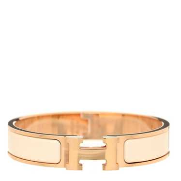 HERMES Enamel Narrow Clic Clac H Bracelet PM Creme - image 1