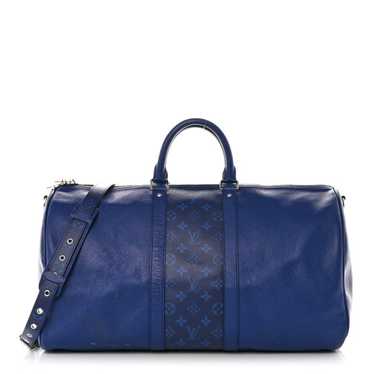 LOUIS VUITTON Taiga Monogram Eclipse Keepall Band… - image 1