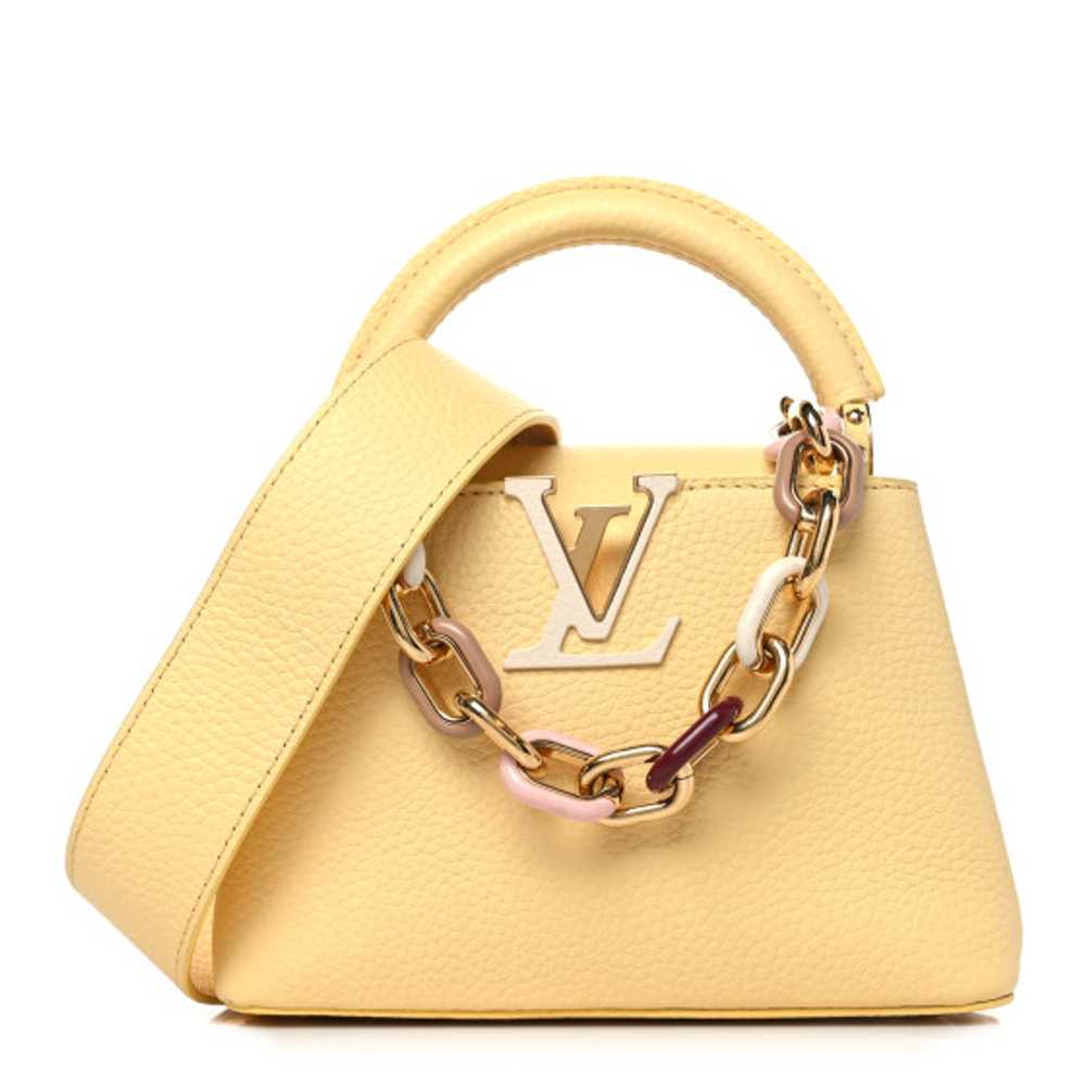 LOUIS VUITTON Taurillon Mini Capucines Jaune Plume - image 1