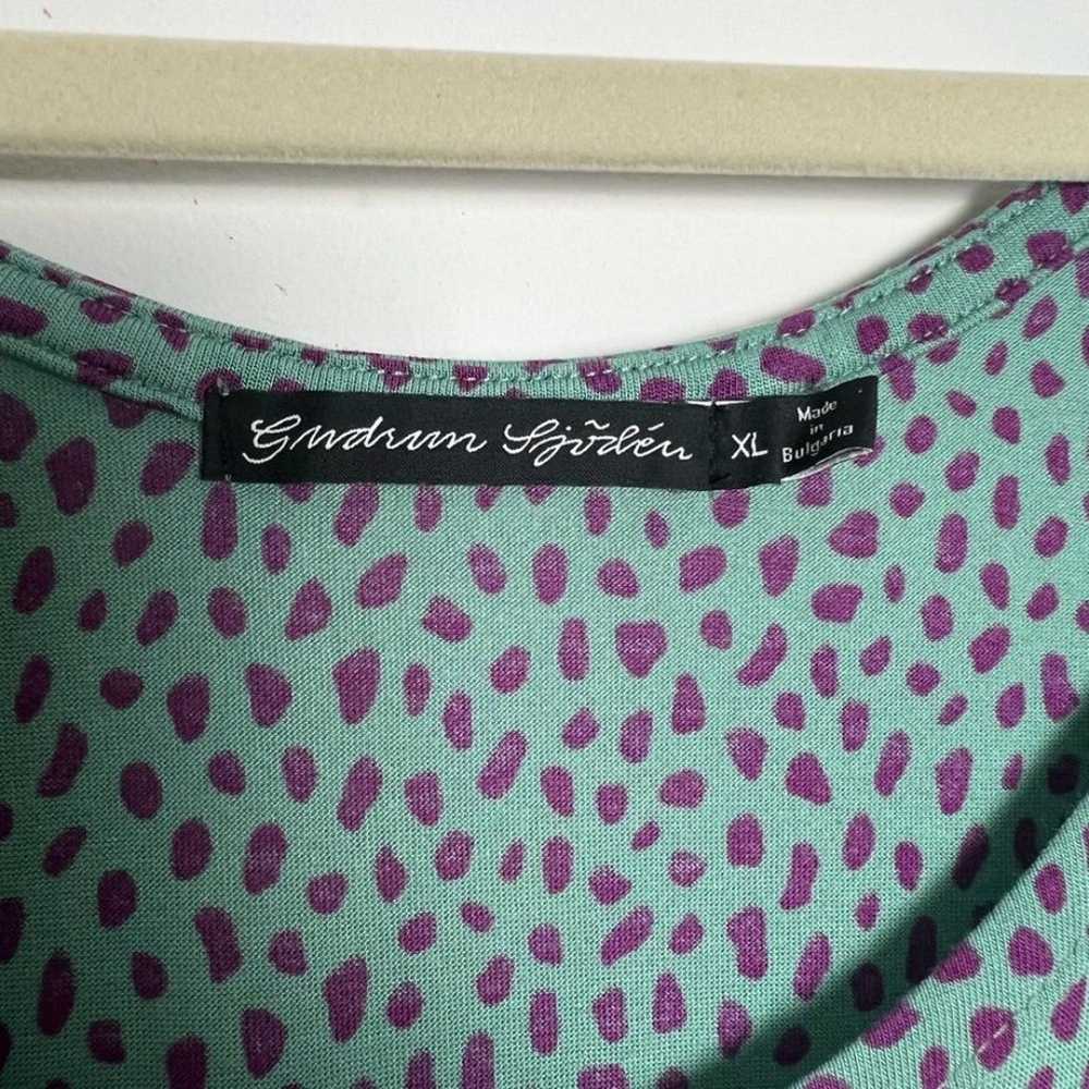 Gudrun Sjoden Green Purple Cheetah Print Stretch … - image 10