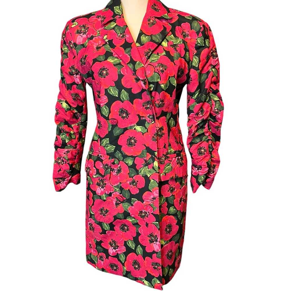 Zara Hot Pink Floral Print Dress Blazer blogger f… - image 11