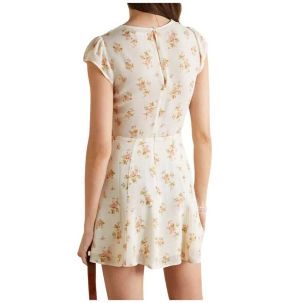 Reformation Cream Daven Floral Print Zip Viscose … - image 3