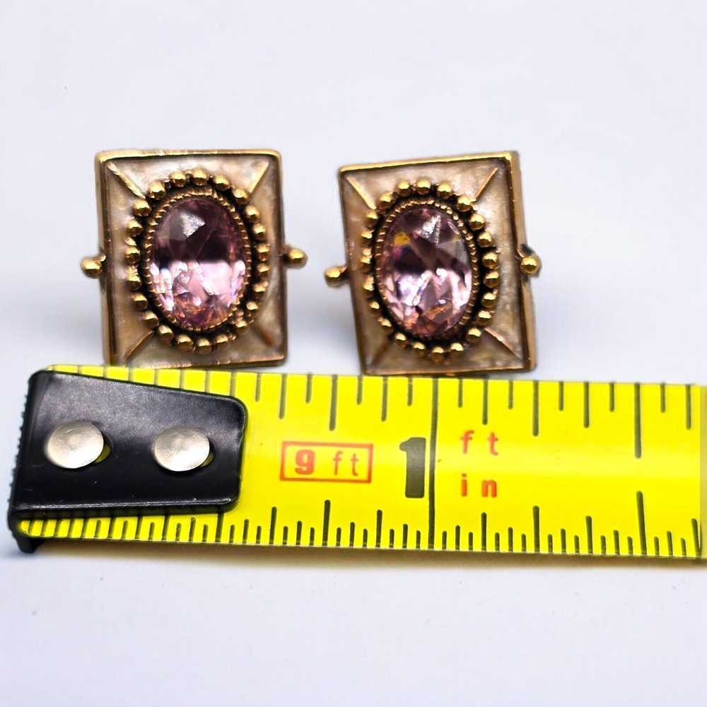 The Unbranded Brand Vintage Pierced Pink Crystal … - image 3