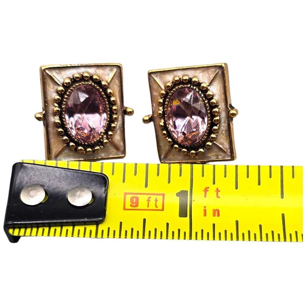 The Unbranded Brand Vintage Pierced Pink Crystal … - image 4