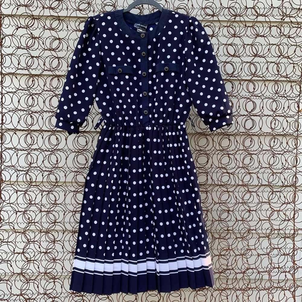 Vintage Breli Originals polka dot pleated dress - image 1