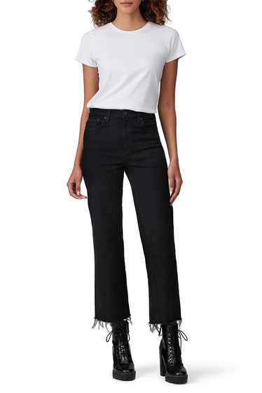 ASKK NY Black Resin Crop Slim Wide Leg Jeans